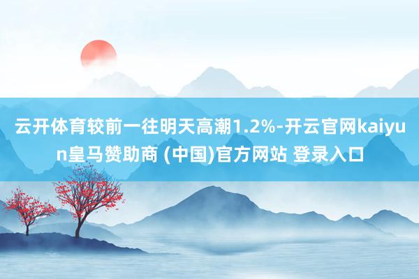 云开体育较前一往明天高潮1.2%-开云官网kaiyun皇马赞助商 (中国)官方网站 登录入口