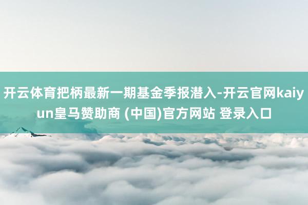 开云体育把柄最新一期基金季报潜入-开云官网kaiyun皇马赞助商 (中国)官方网站 登录入口