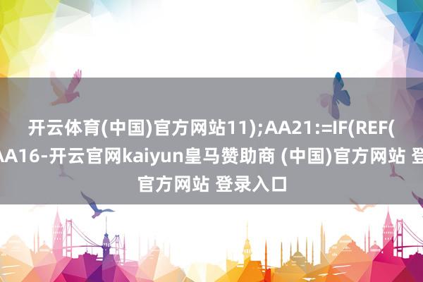 开云体育(中国)官方网站11);AA21:=IF(REF(HHV(AA16-开云官网kaiyun皇马赞助商 (中国)官方网站 登录入口