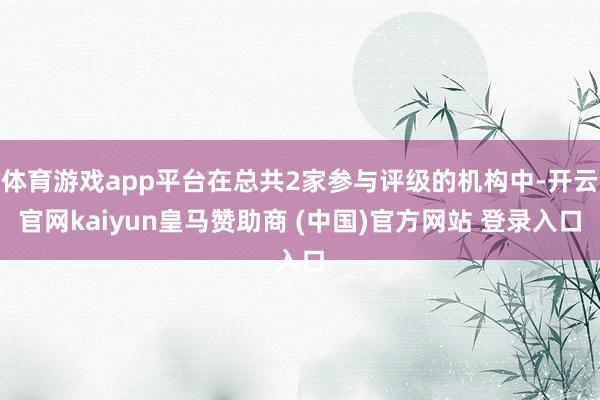 体育游戏app平台在总共2家参与评级的机构中-开云官网kaiyun皇马赞助商 (中国)官方网站 登录入口