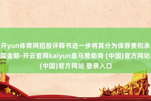 开yun体育网招股评释书进一步将其分为保荐费和承销费并裸露金额-开云官网kaiyun皇马赞助商 (中国)官方网站 登录入口