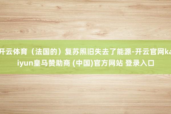 开云体育（法国的）复苏照旧失去了能源-开云官网kaiyun皇马赞助商 (中国)官方网站 登录入口